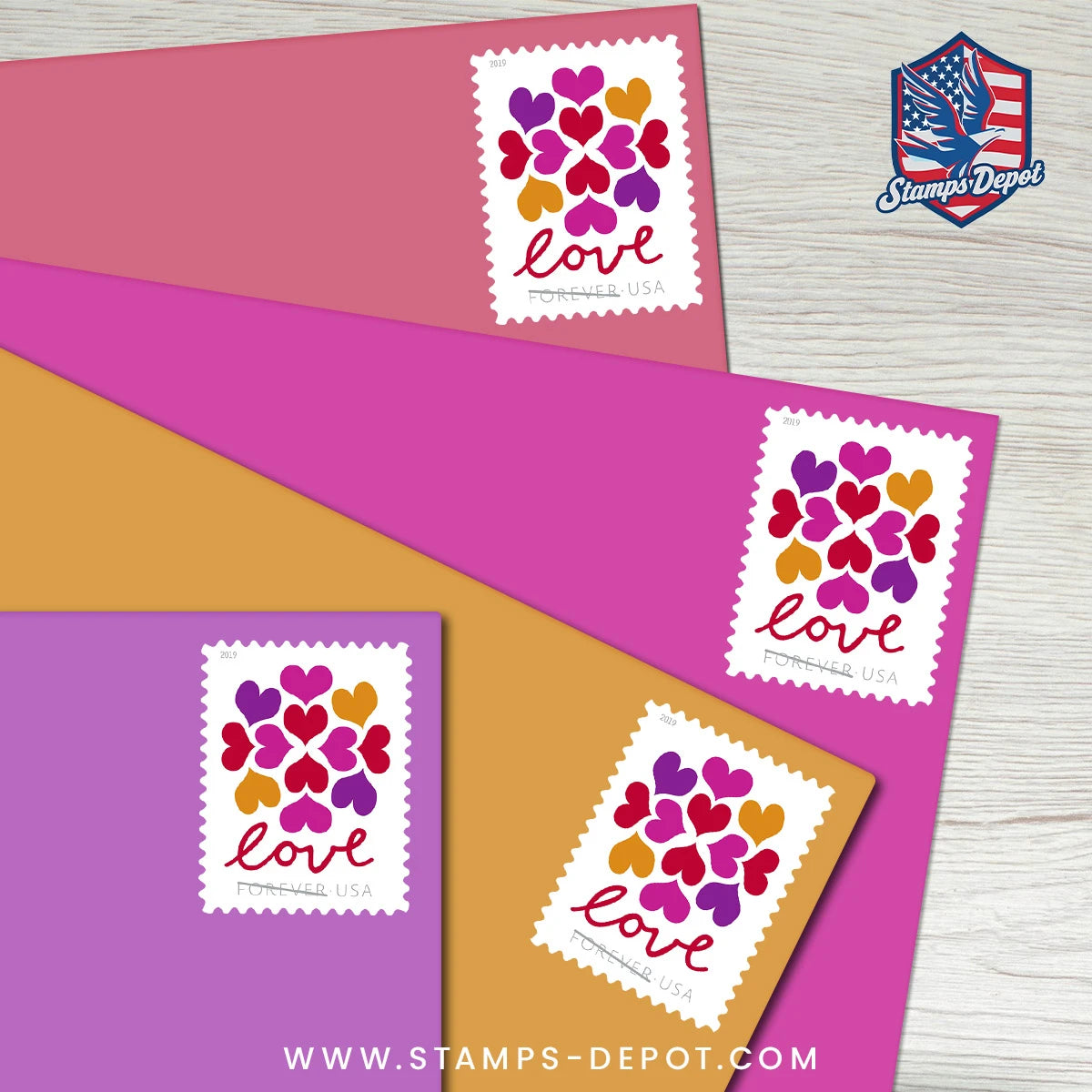Hearts Blossom Stamps
