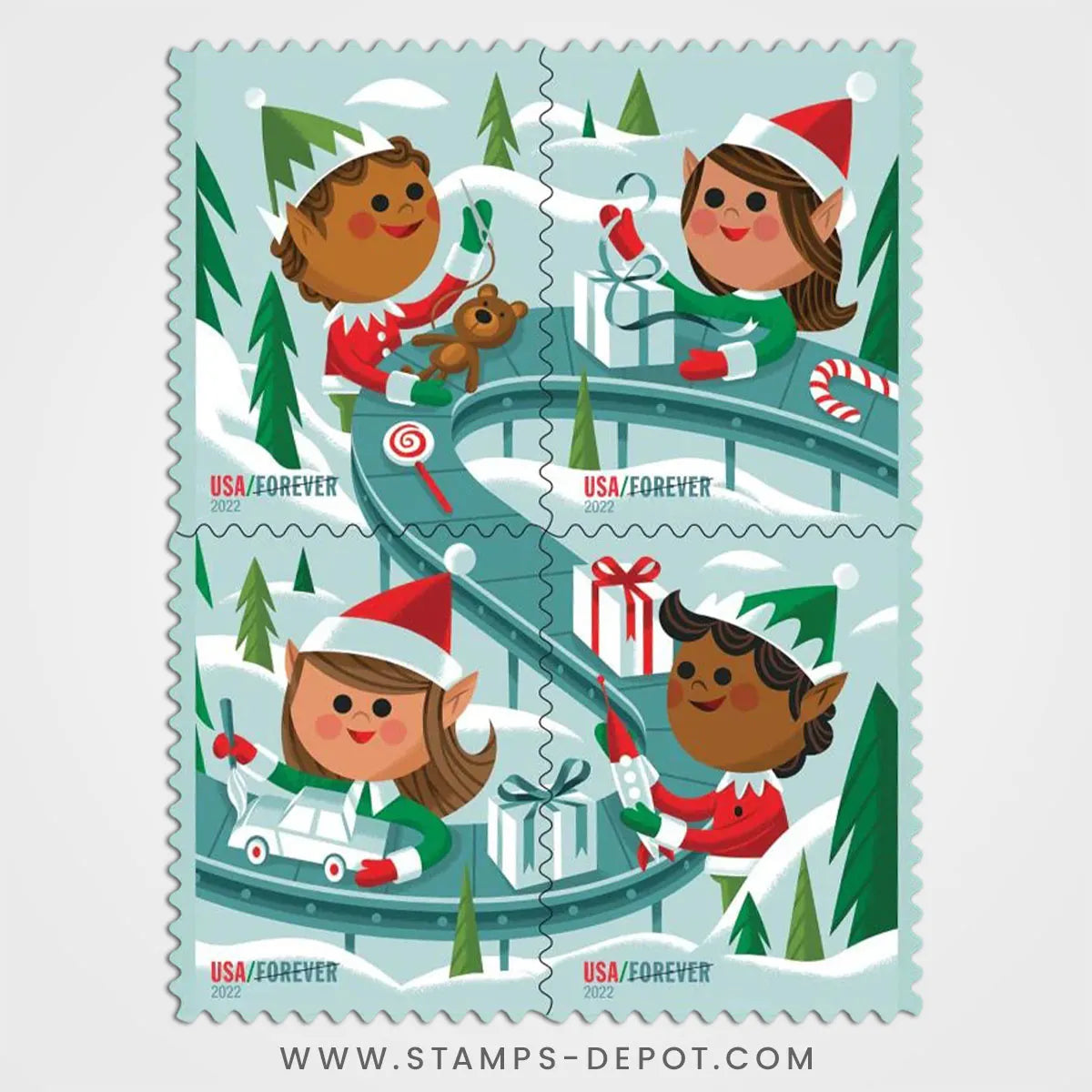 Holiday Elves Stamps