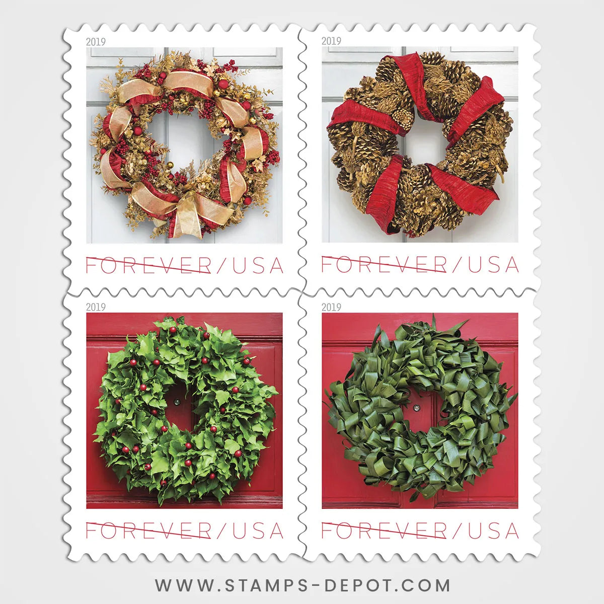 Holiday Wreaths Stamps