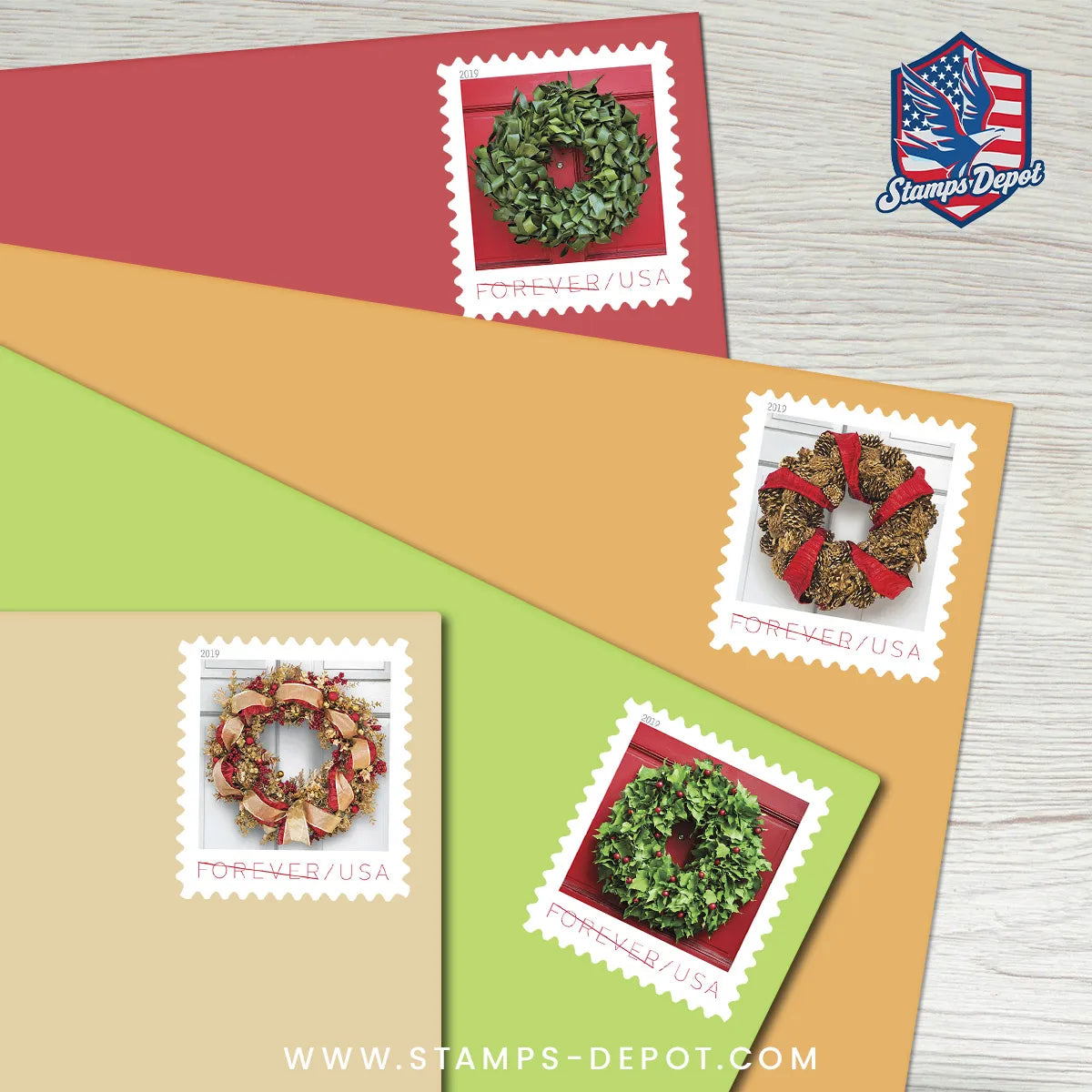 Holiday Wreaths Stamps