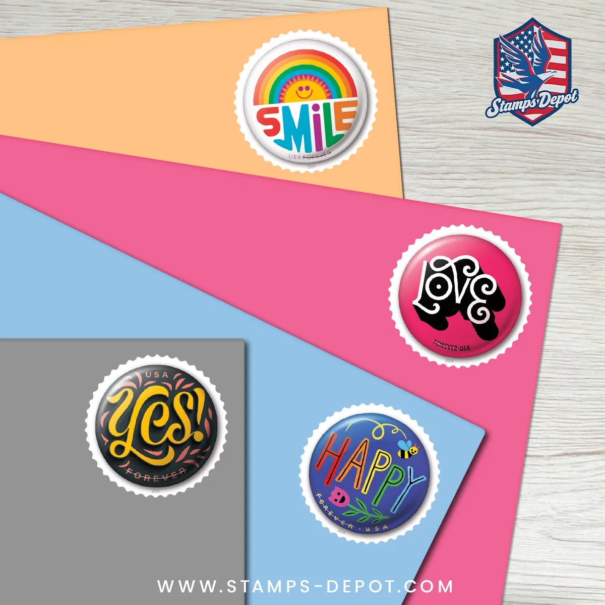 Pinback Buttons Stamps