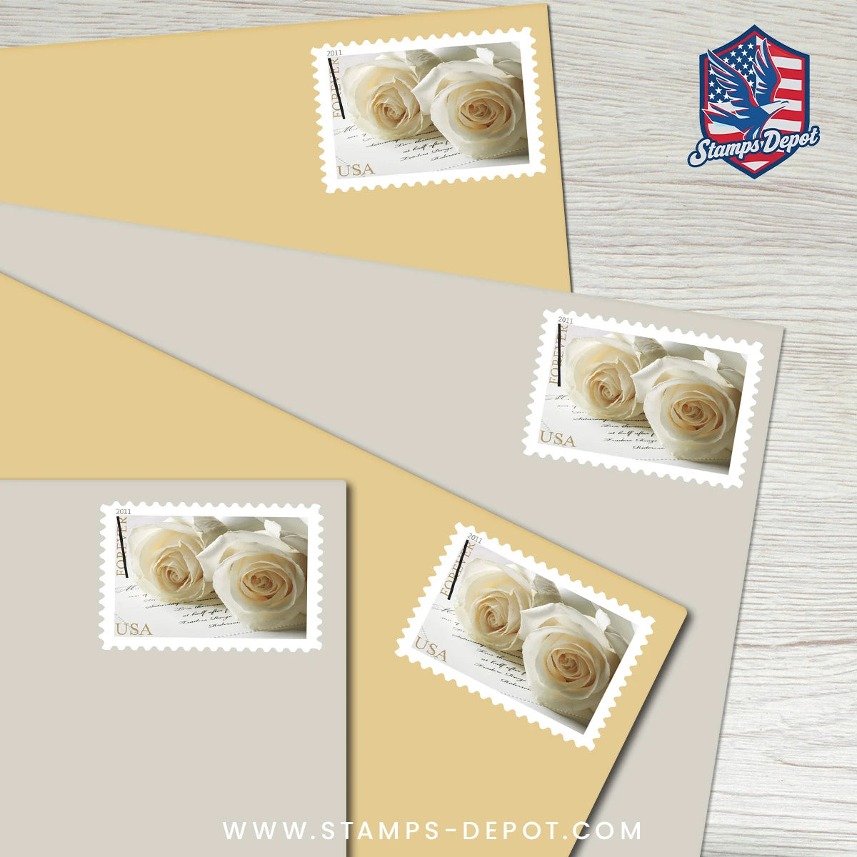 2 Roses Stamp Wedding Roses Stamps – Stamps-Depot.com