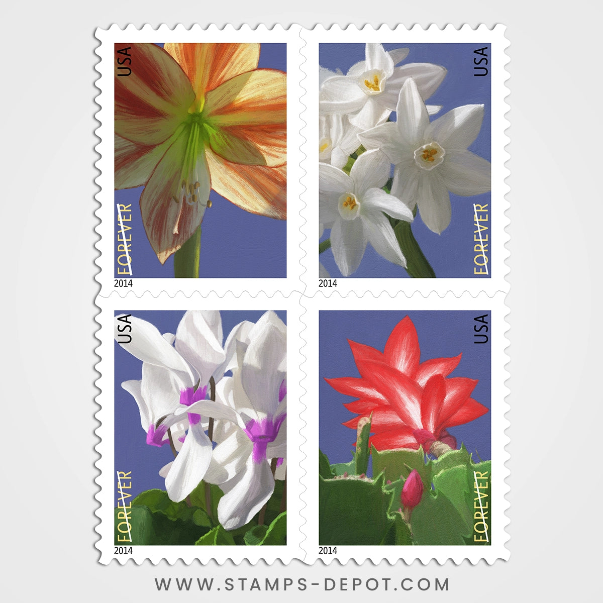 Winter Flowers Stamps