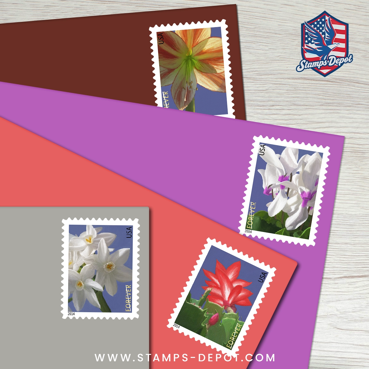 Winter Flowers Stamps