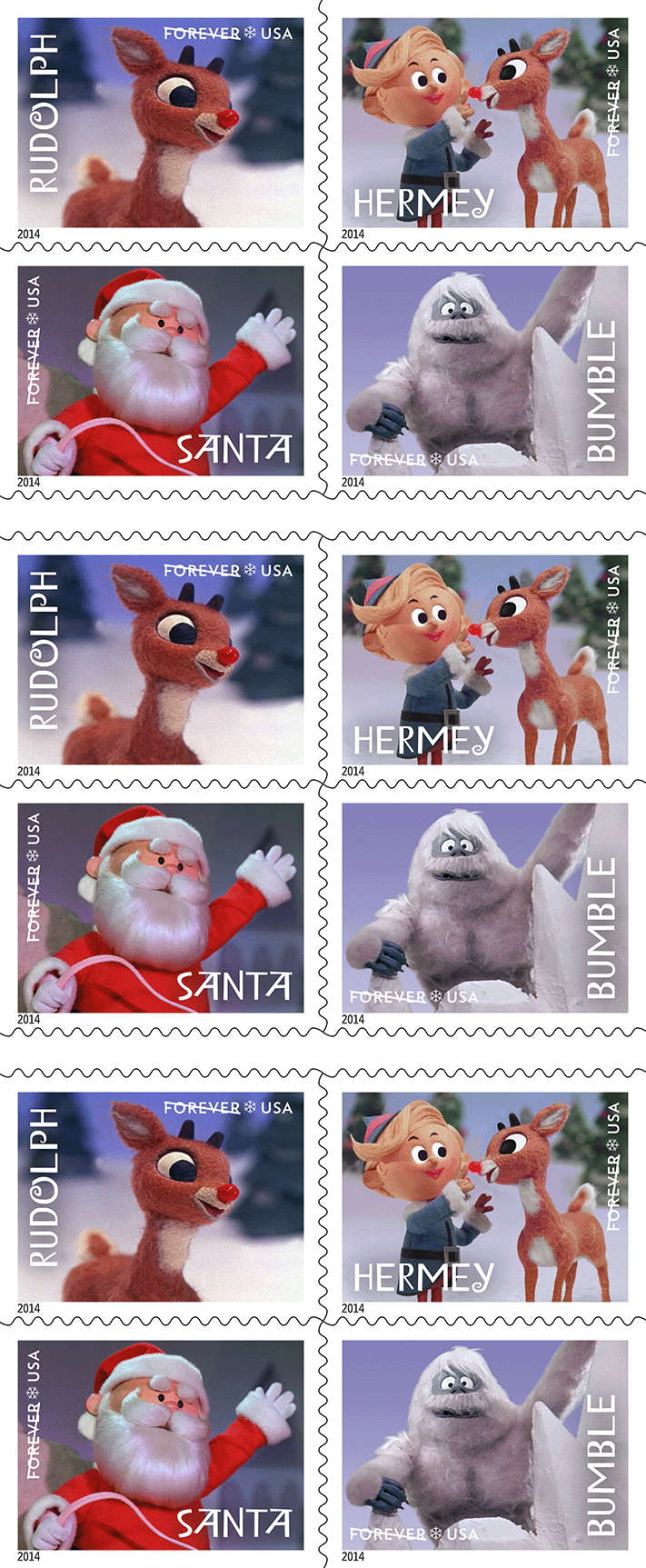 Stamps Rudell Rudolph the Red-Nosed Reindeer Stamps – Stamps-Depot.com